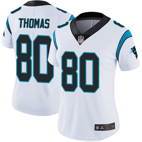 Carolina Panthers Limited White Women Ian Thomas Road Jersey NFL Football #80 Vapor Untouchable->women nfl jersey->Women Jersey